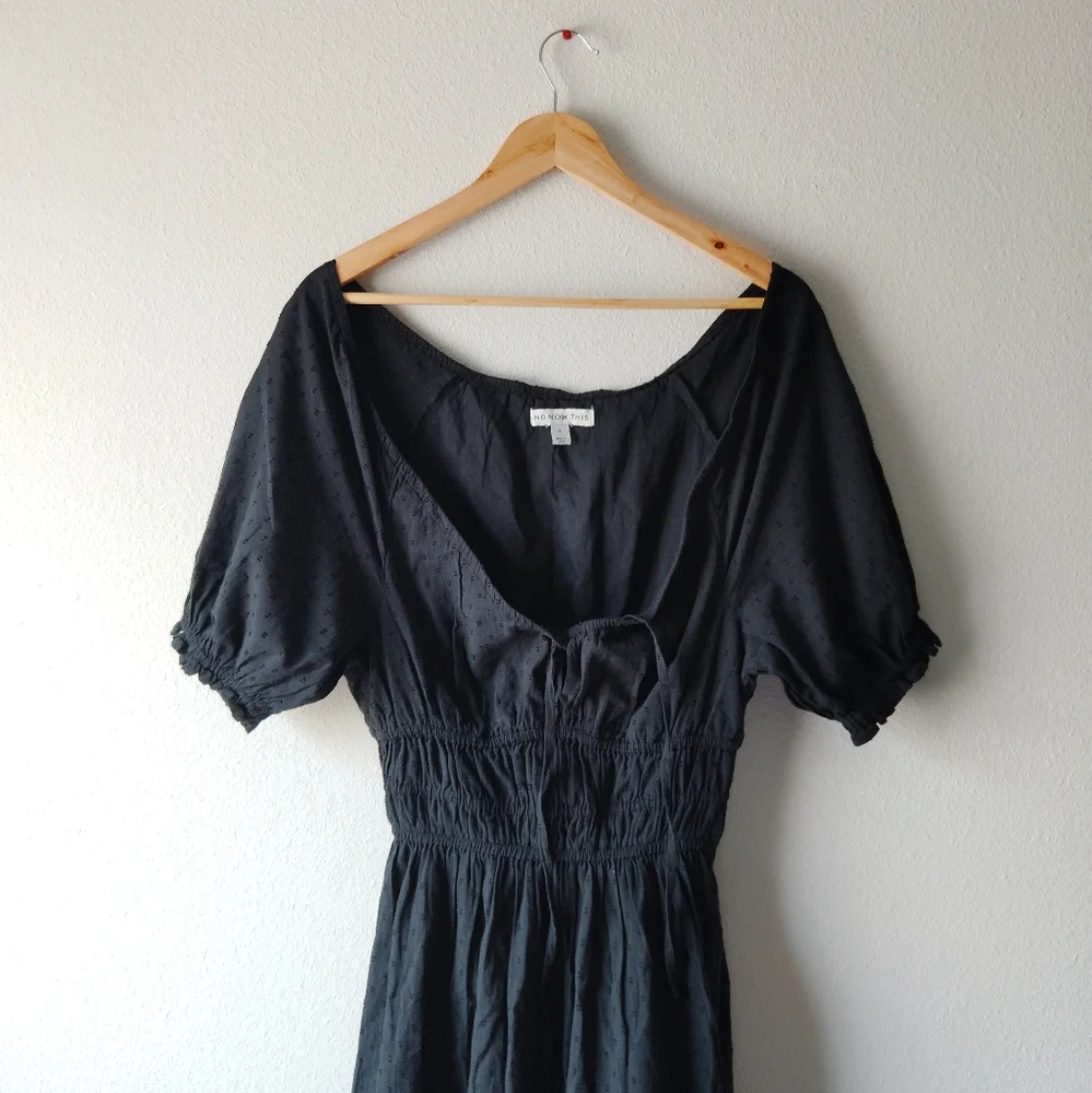 And Now This 100% Cotton Black Midi Dress - Picture 3 of 6